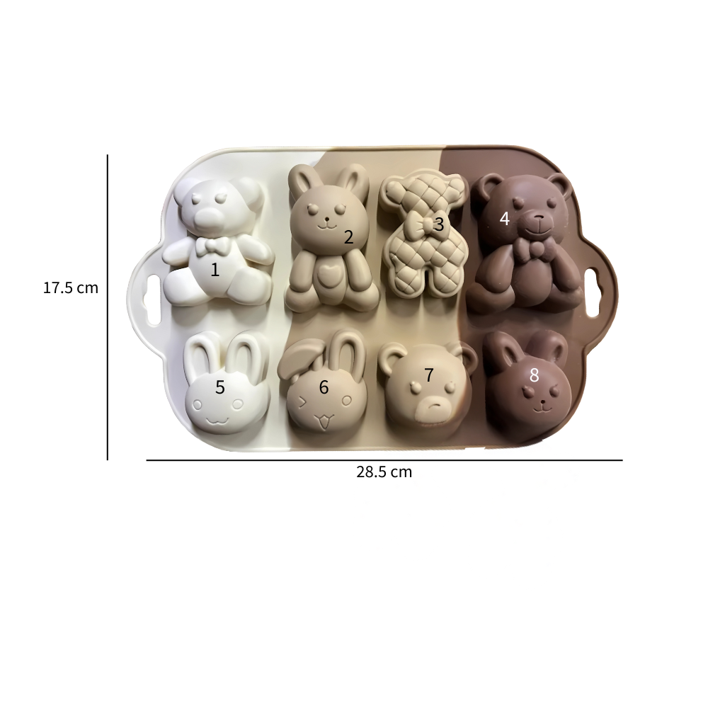 Foto 4 pulgar | Molde Para Hornear Oso Y Conejos Para Panques