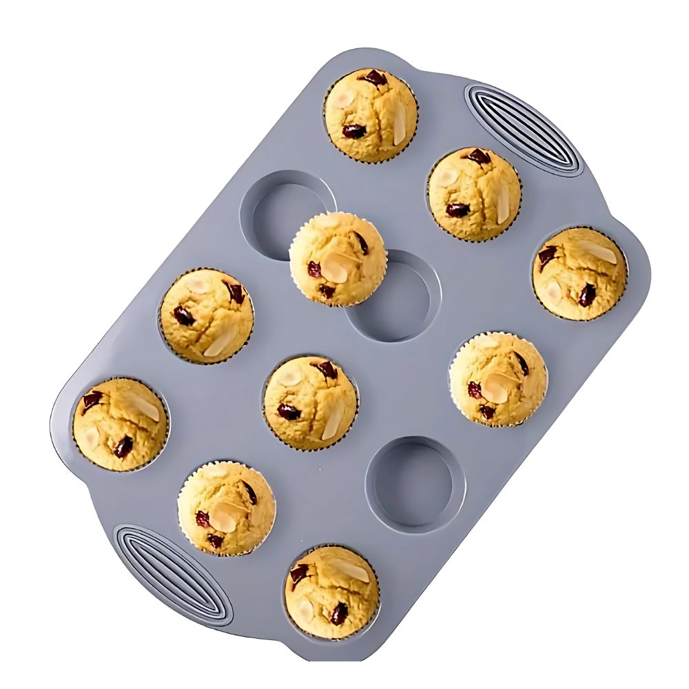 Foto 2 pulgar | Molde Para Mantecadas Muffins De Silicón 12 Cavidades