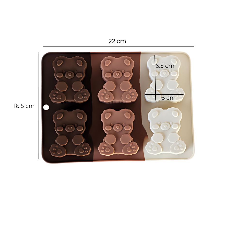 Foto 4 pulgar | Molde Para Hornear Galletas 6 Osos, Silicón Libre De Bpa