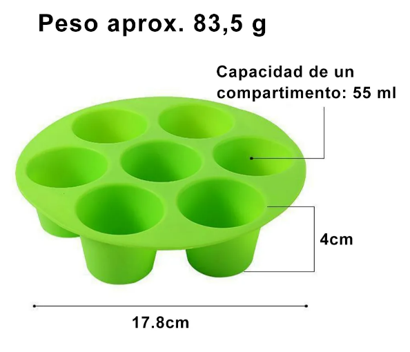 Foto 5 pulgar | Molde Xtellar De Silicón Para Pastel 7 Tazas Airfryer Antiadherente