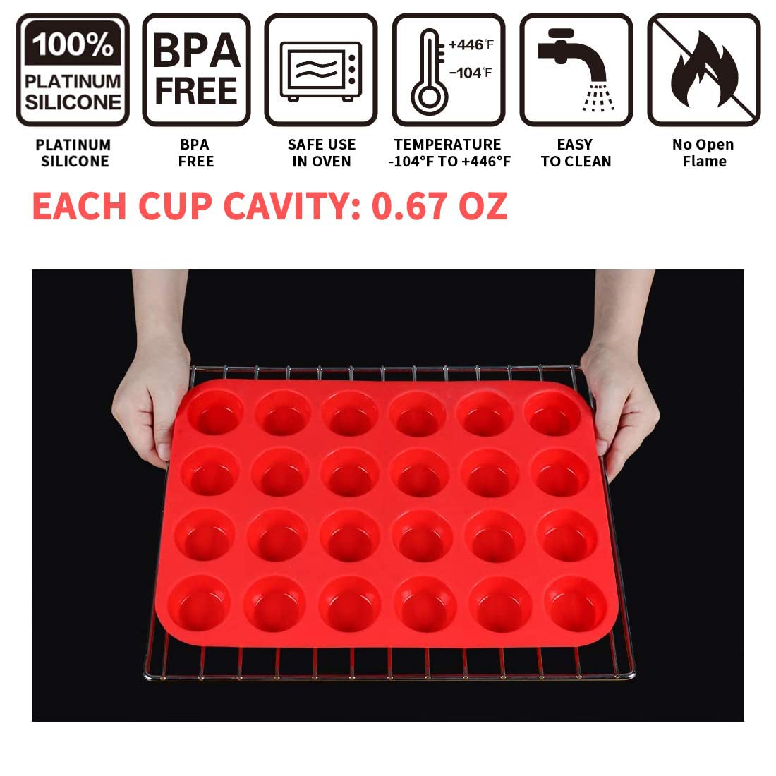 Foto 4 pulgar | Set Para Hornear Jewoster Mini Muffin & Cupcake, 24 Tazas De Silicona - Venta Internacional.