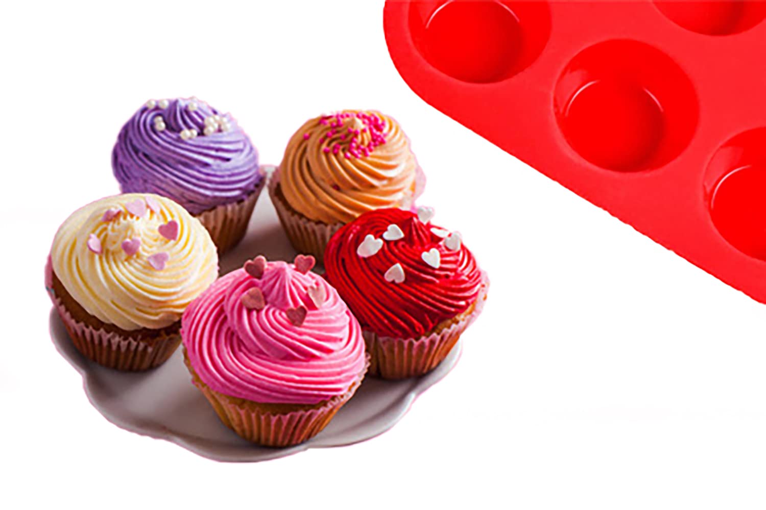 Foto 6 pulgar | Set Para Hornear Jewoster Mini Muffin & Cupcake, 24 Tazas De Silicona - Venta Internacional.