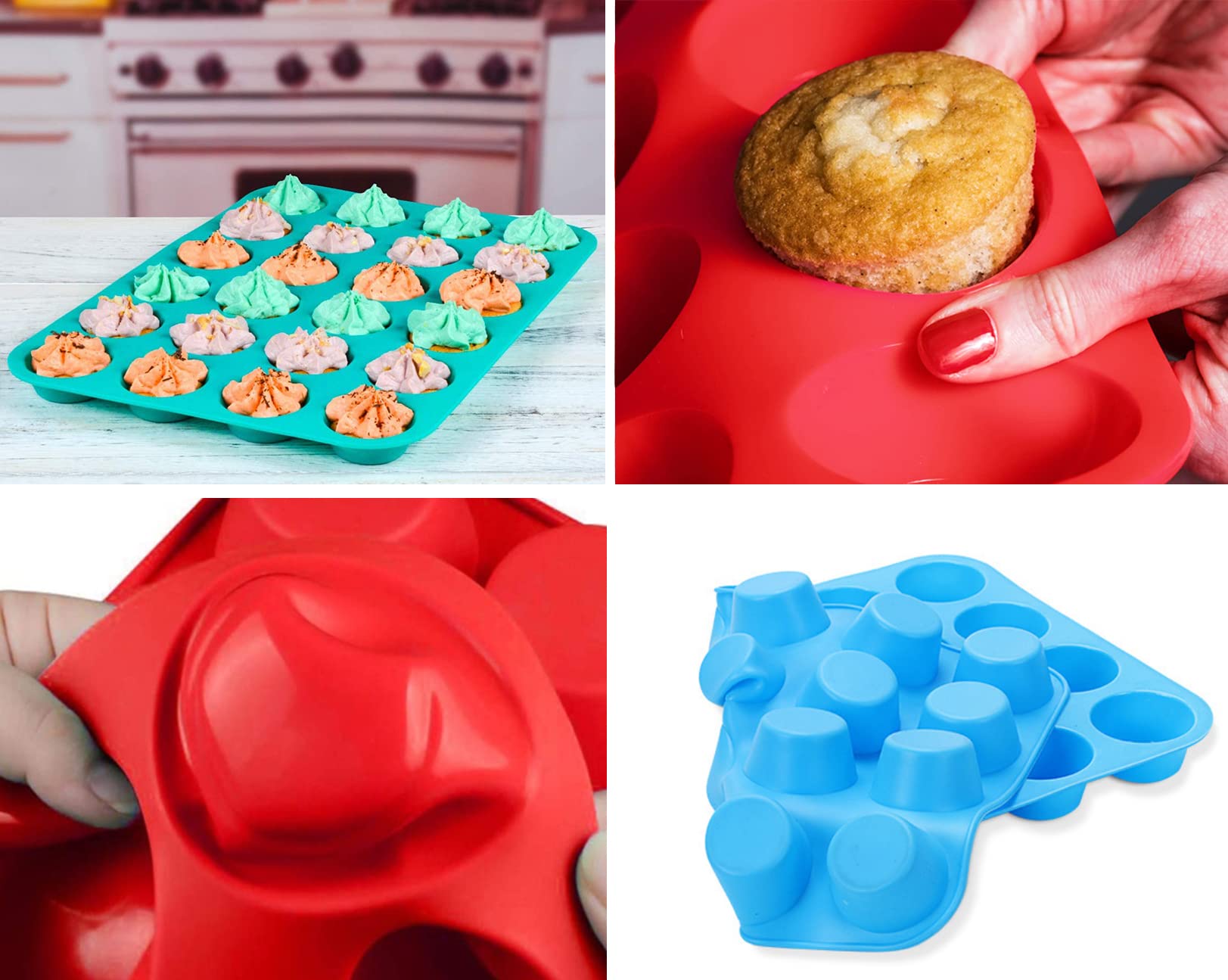 Foto 7 pulgar | Set Para Hornear Jewoster Mini Muffin & Cupcake, 24 Tazas De Silicona - Venta Internacional.