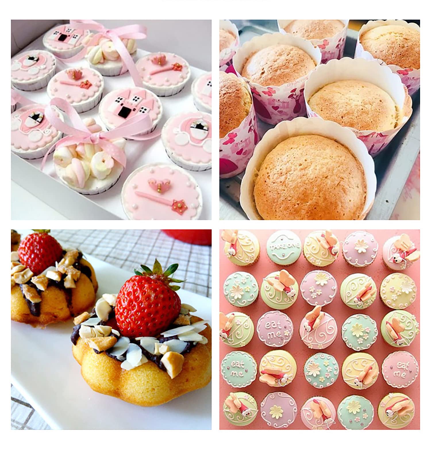 Foto 7 | Set Para Hornear Jewoster Mini Muffin & Cupcake, 24 Tazas De Silicona - Venta Internacional.