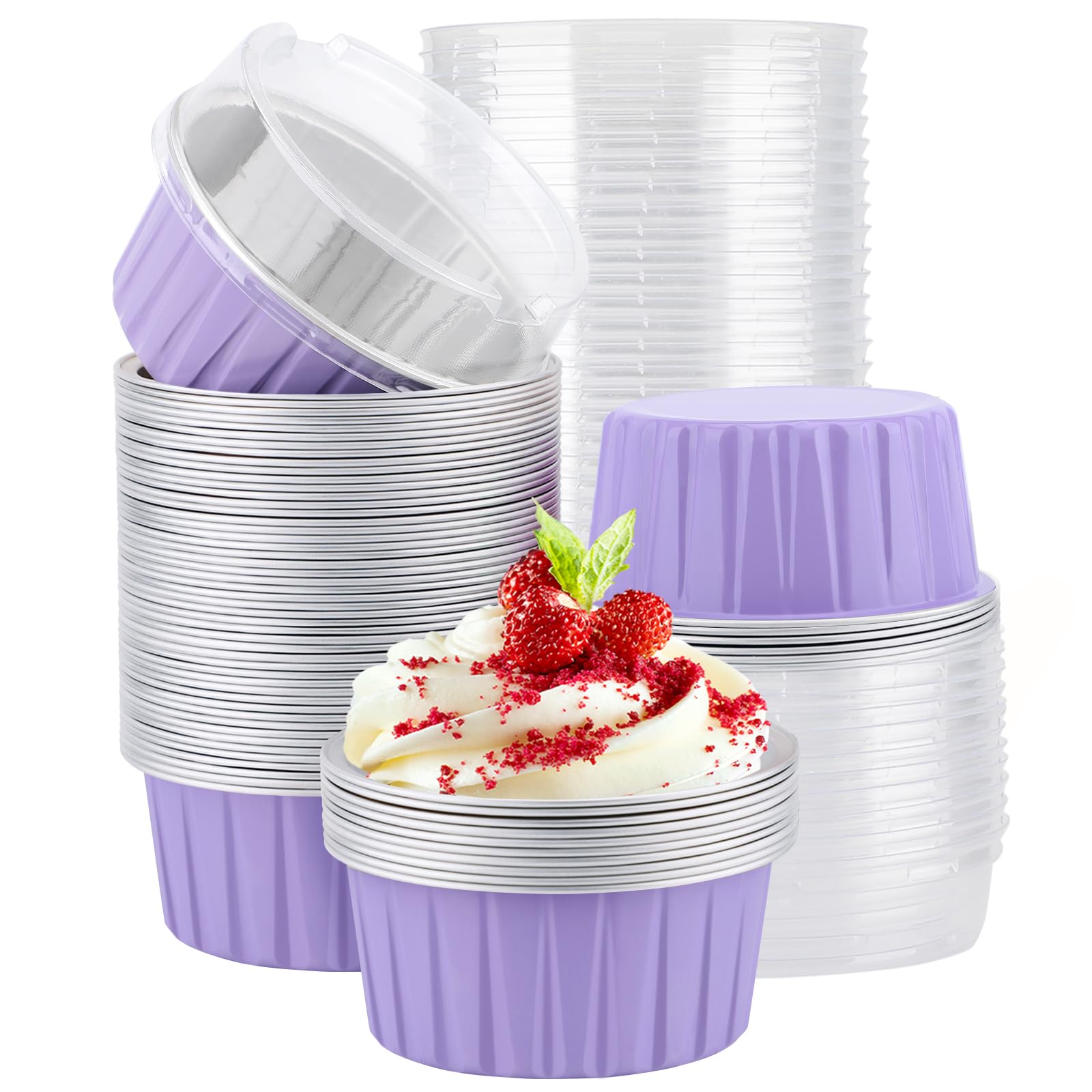 Moldes Desechables Para Hornear Magdalenas De Aluminio Eusoar De 125 Ml - Venta Internacional.