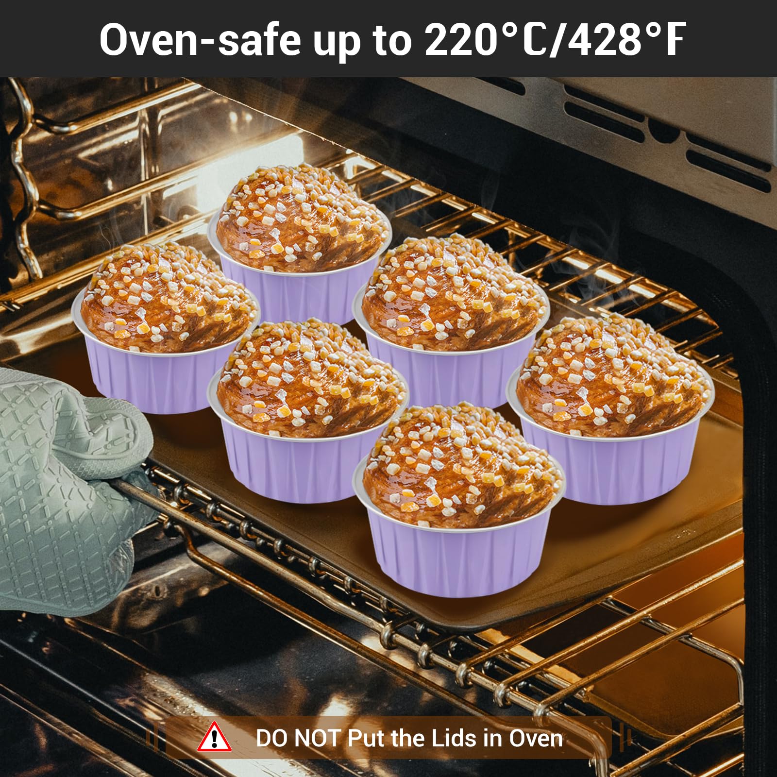 Foto 6 pulgar | Moldes Desechables Para Hornear Magdalenas De Aluminio Eusoar De 125 Ml - Venta Internacional.