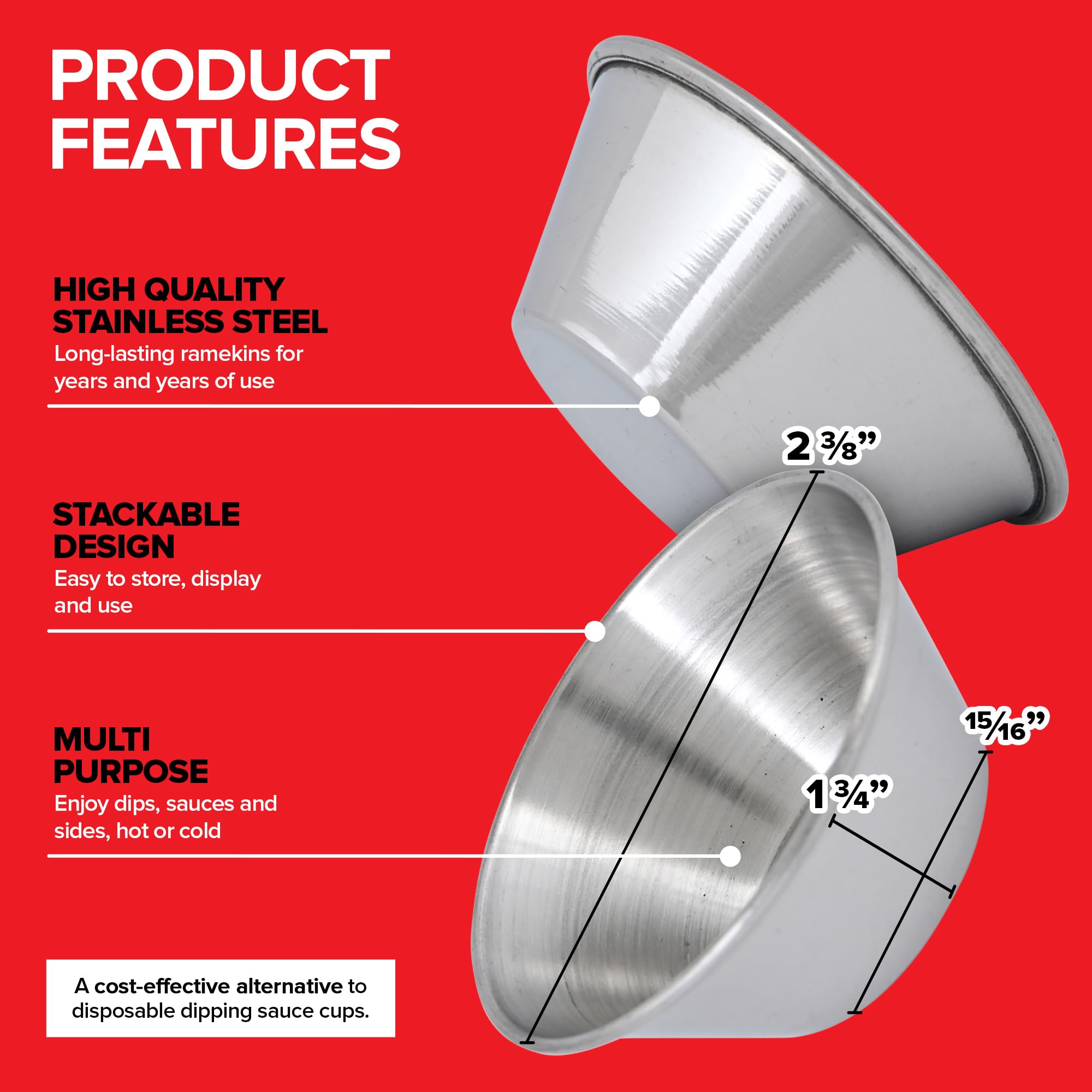 Foto 3 | Vasos De Condimentos Stock Your Home De Acero Inoxidable, 45 Ml X 120 - Venta Internacional.