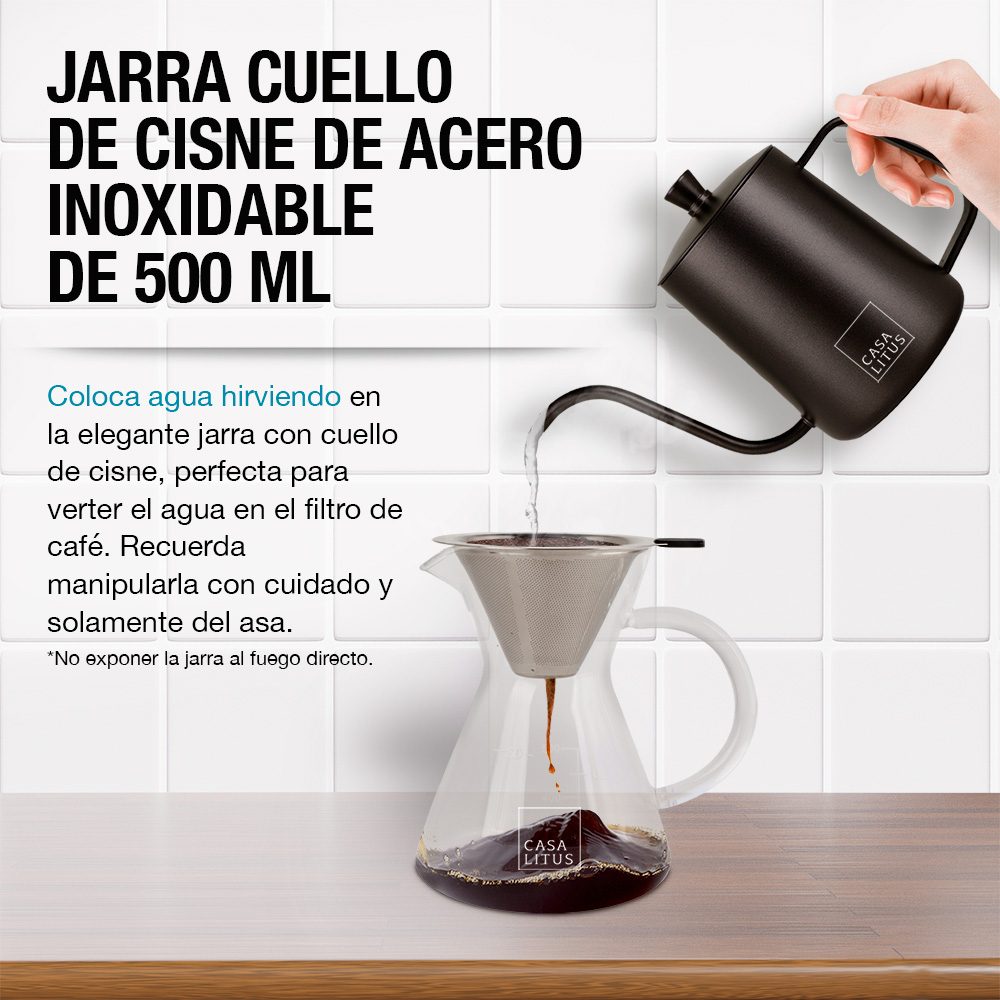 Foto 5 pulgar | Caja de Regalo para Café: Cafetera + Jarra + Molino + Filtro y Cuchara Casa Litus color Negro