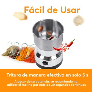 Foto 5 | Archy Molino De Cafe En Grano Y De Especias 85g Molinillo Eléctrico 150w Cuchillas Acero Inoxidable Para Cocina