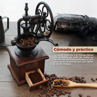 Foto 3 | Molinillo De Café Manual Portátil De Madera Giratorio