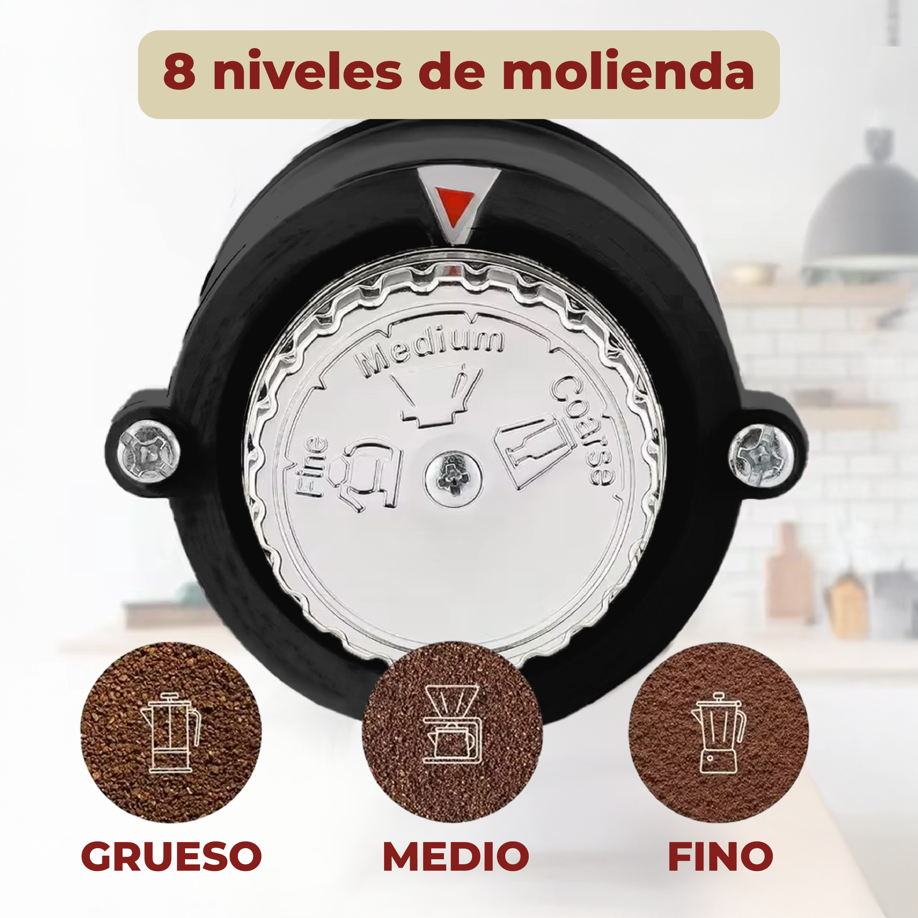 Foto 4 | Molinillo Eléctrico para Grano de Café con Triturador Automático Negro