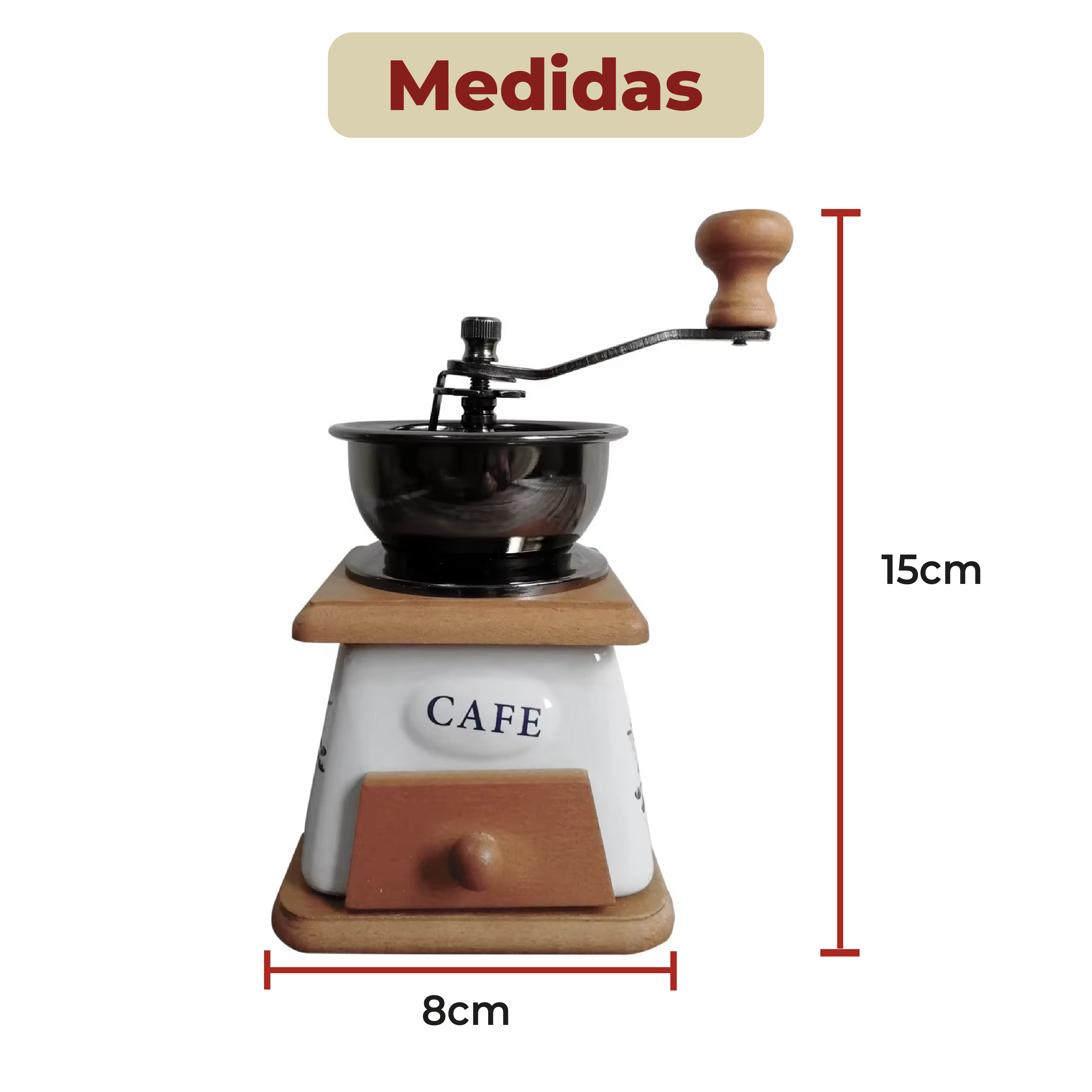 Foto 7 pulgar | Molinillo de Café Manual de Cerámica con Diseño de Flores
