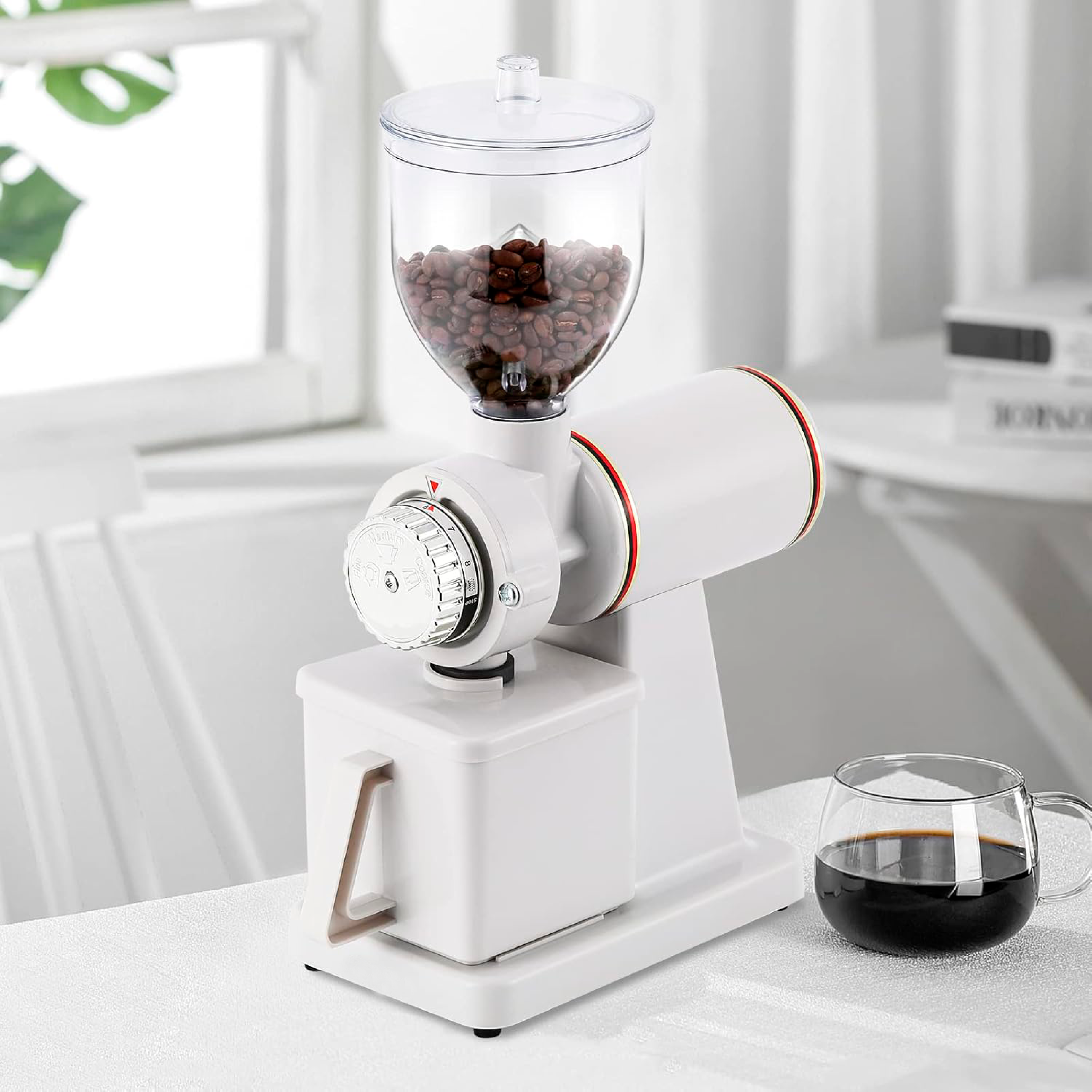 Foto 2 | Molinillo Eléctrico Para Grano De Café Con Triturador Automático Color Blanco