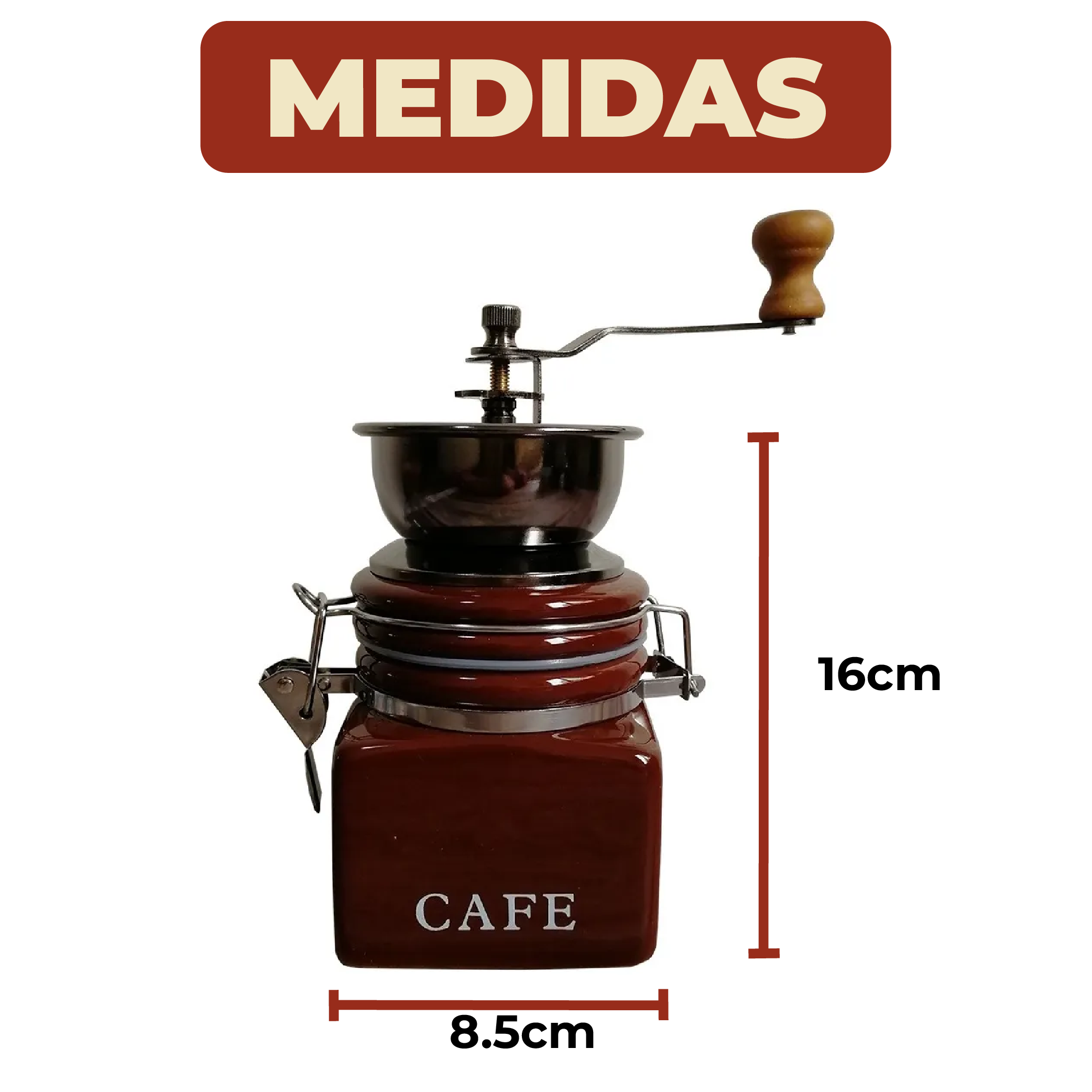 Foto 7 pulgar | Molinillo De Café Manual De Cerámica Portátil Ajustable