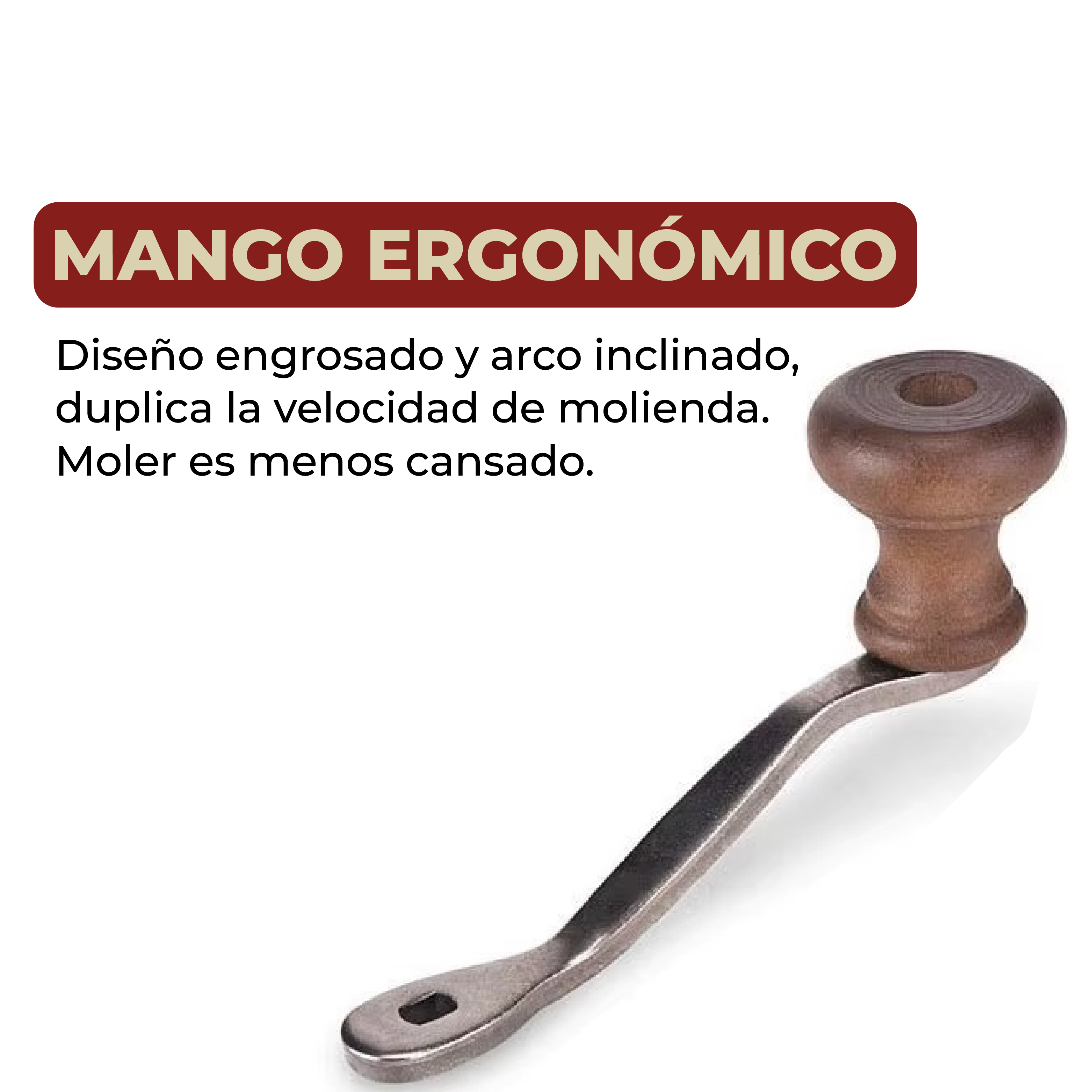 Foto 6 pulgar | Molinillo de Café Manual Portátil de Madera Vintage Retro