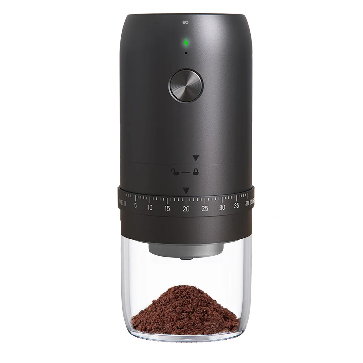 Molino De Café Eléctrico Recargable 1800mah Grosor Ajustable Eo Safe Imports Esi-18931 Color Negro