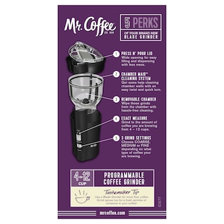 Foto 5 | Molinillo De Café Mr. Coffee, 12 Tazas, Eléctrico, Negro, Ids77 - Venta Internacional.