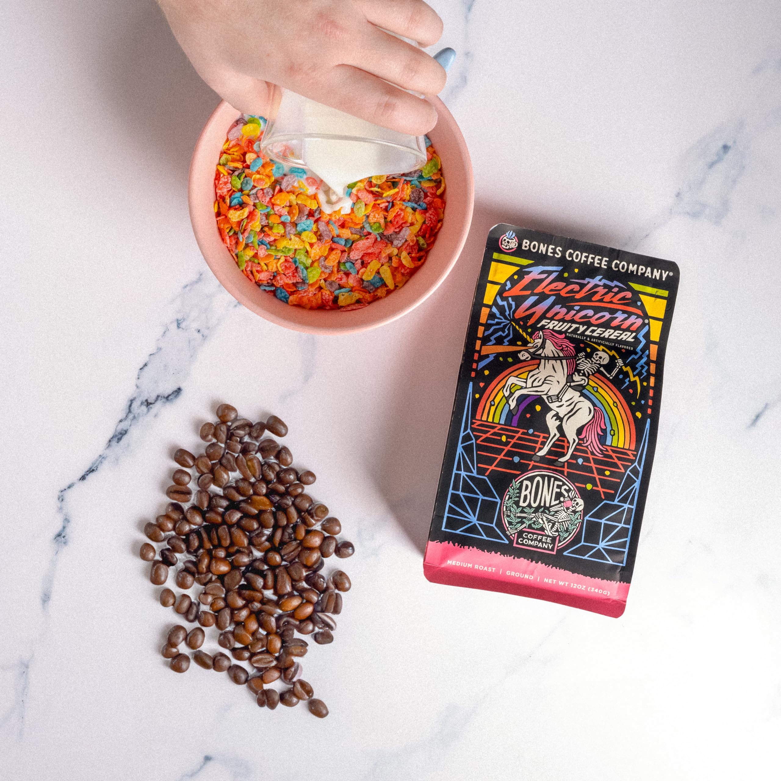 Foto 5 pulgar | Cereal Eléctrico Coffee Beans Bones Coffee Con Sabor A Unicornio  350 G - Venta Internacional.