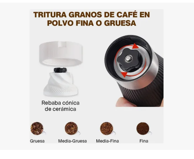 Foto 4 pulgar | Molino Café Manual Molinillo