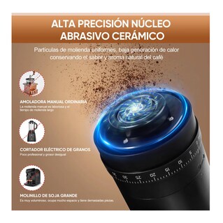 Foto 2 | Molino De Café Eléctrico Recargable 1800mah Grosor Ajustable Negro
