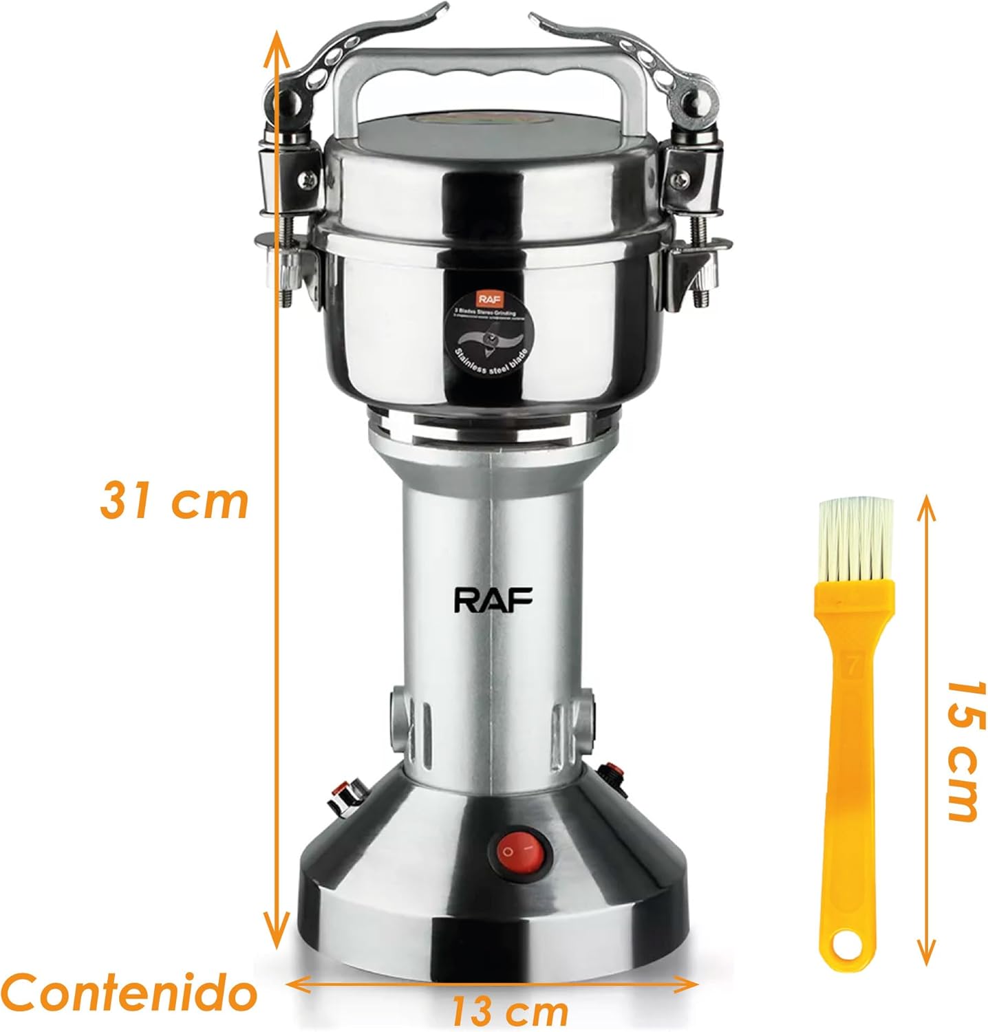 Foto 3 pulgar | Molino De Cafe Electrico Archy Acero Inoxidable Potencia De 950w 3 Cuchillas Molino De Grano Y Especias