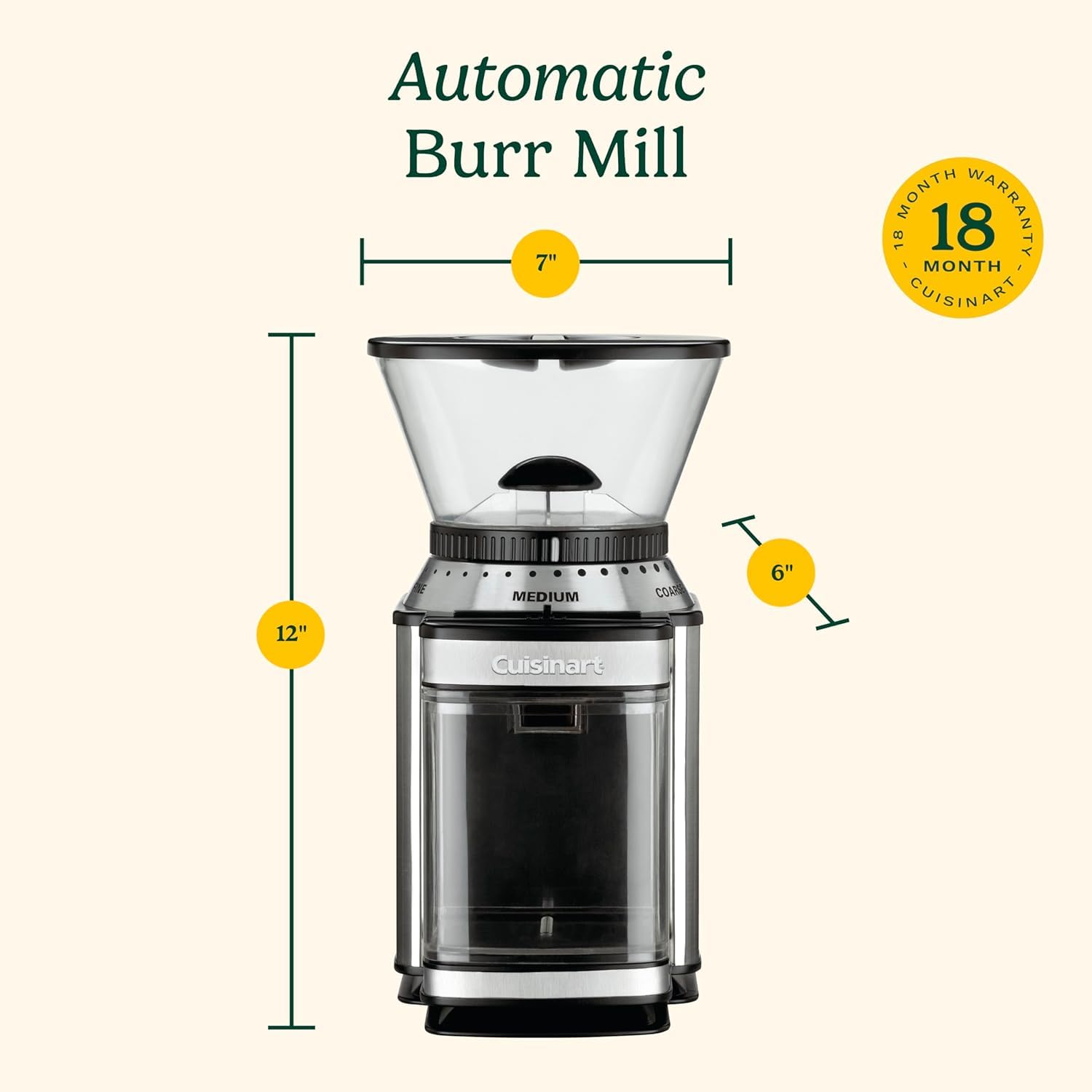 Foto 5 pulgar | Molinillo De Café Cuisinart Supreme Grind Burr Mill  Cromo Cepillado - Venta Internacional.