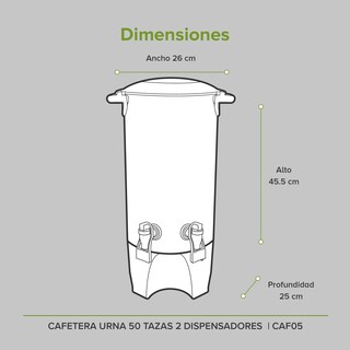 Foto 6 | Cafetera Urna 2 Dispensadores 50 Tazas Acero Inoxidable Avera Caf05
