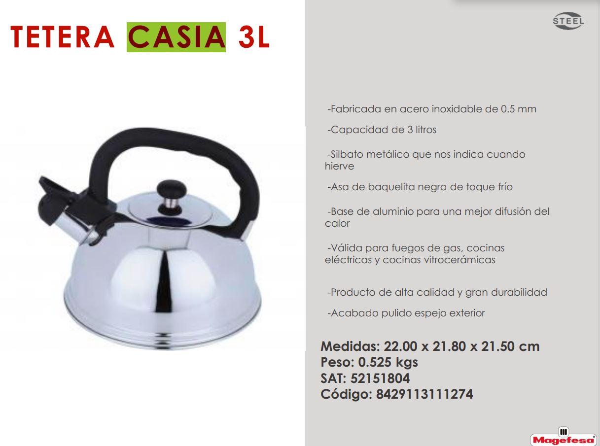 Foto 3 pulgar | Tetera de Acero Inoxidable Magefesa Casia 3 L