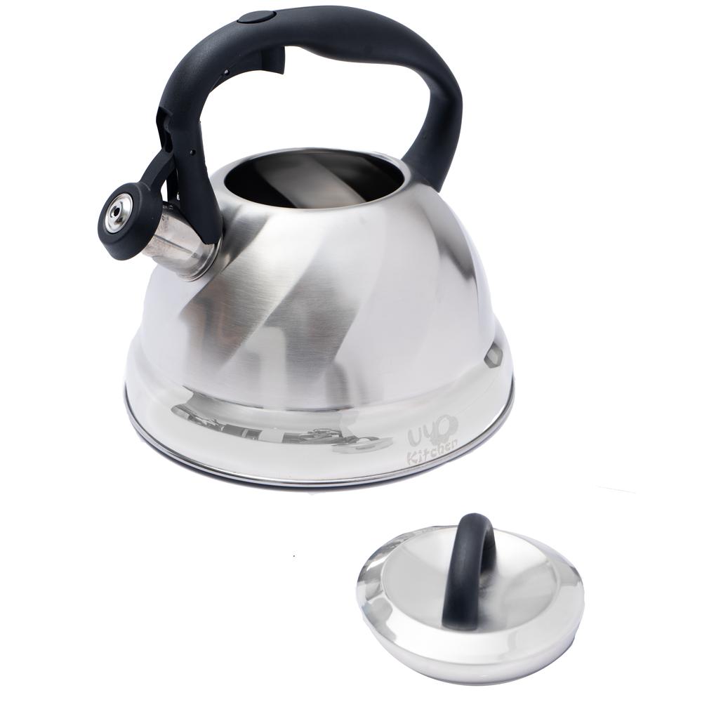 Foto 3 pulgar | Tetera de Acero Inoxidable Uyo Kitchen color Plata 3 L