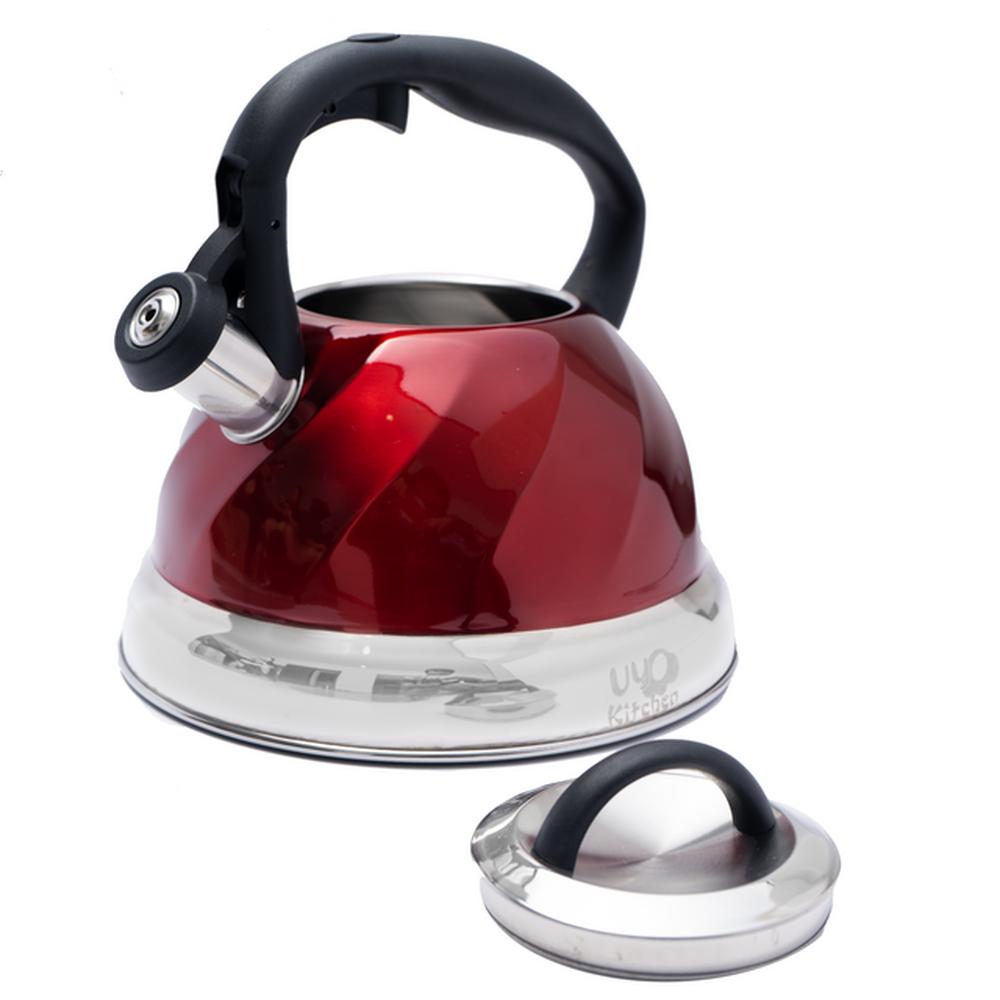 Tetera Silbante Uyo Kitchen color Rojo 3 L