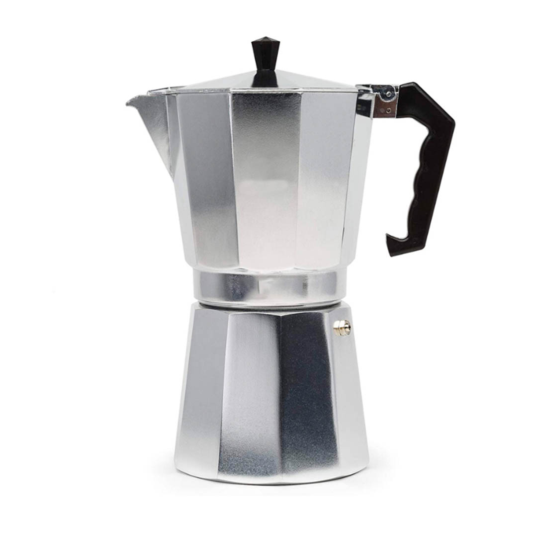 Cafetera Italiana Manual Plateada 300ml Resistente Al Calor