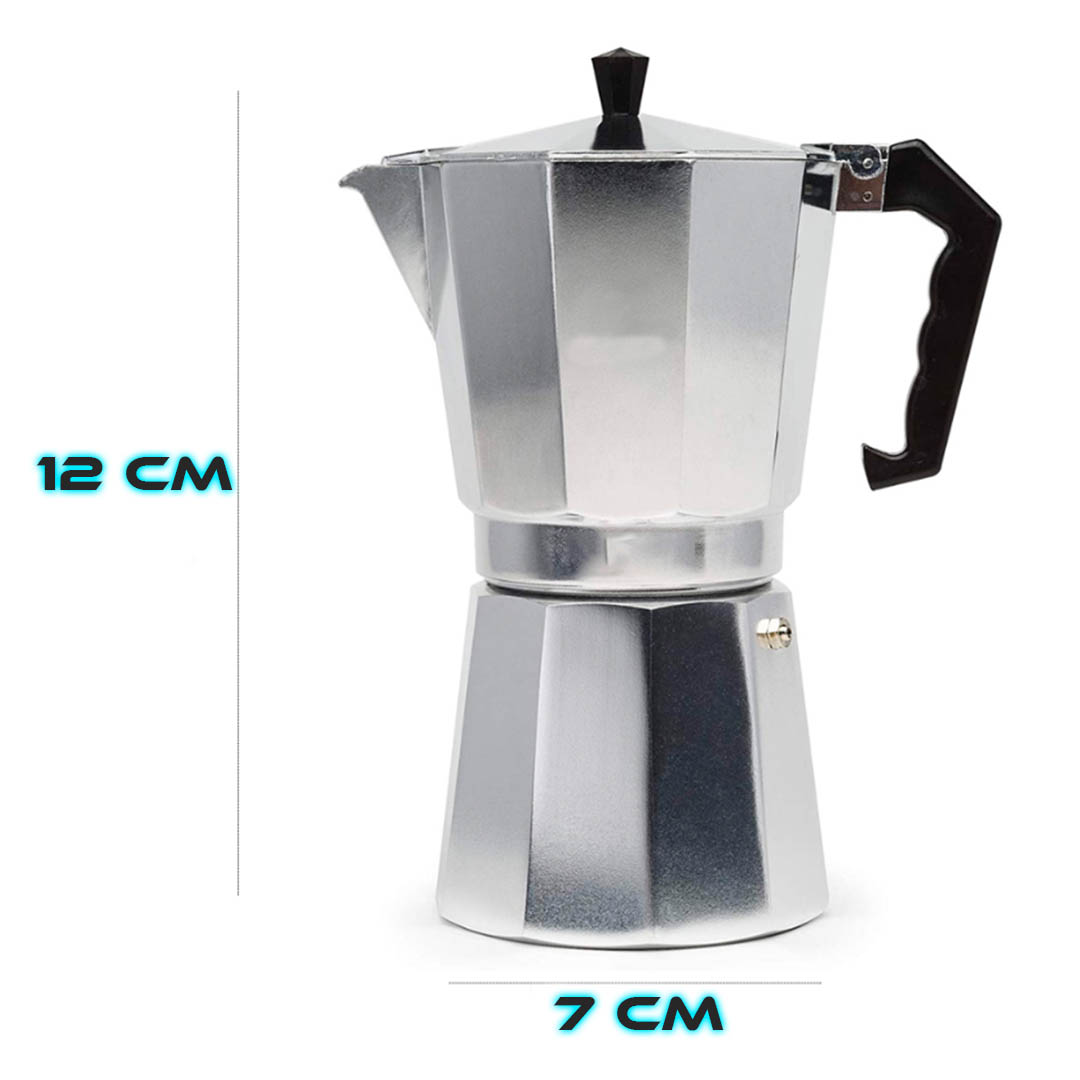 Foto 4 pulgar | Cafetera Italiana Manual Plateada 300ml Resistente Al Calor