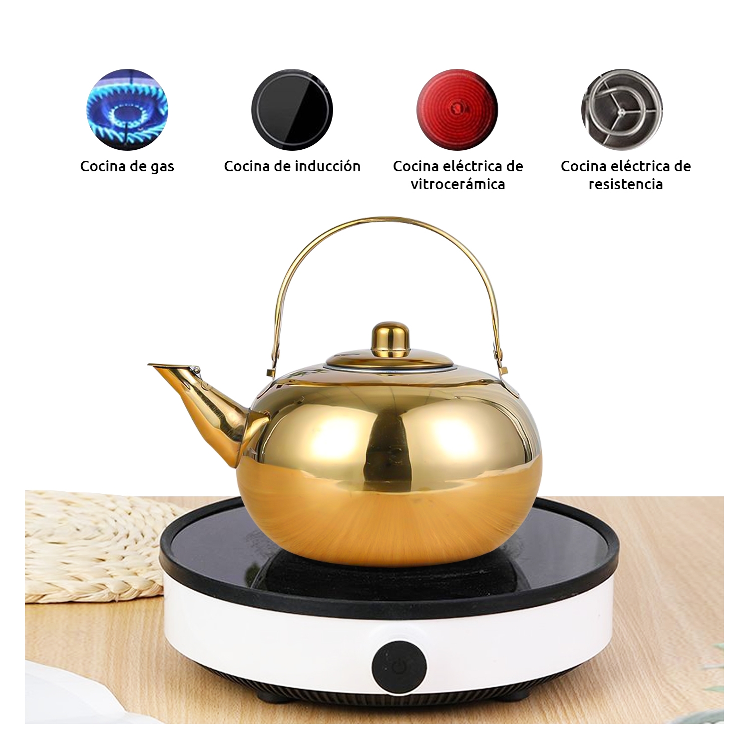 Foto 1 | Infusor De Té Teapot, Acero Inoxidable, 1,5 L, Con Filtro De Agua - Venta Internacional.