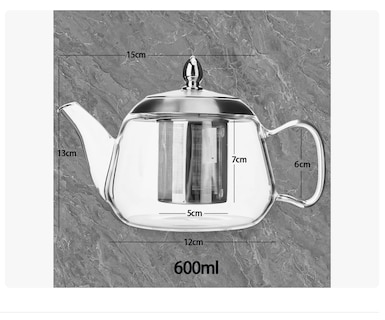 Foto 2 | Tetera Mágica Vidrio Infusiones Té 600ml Xtellar