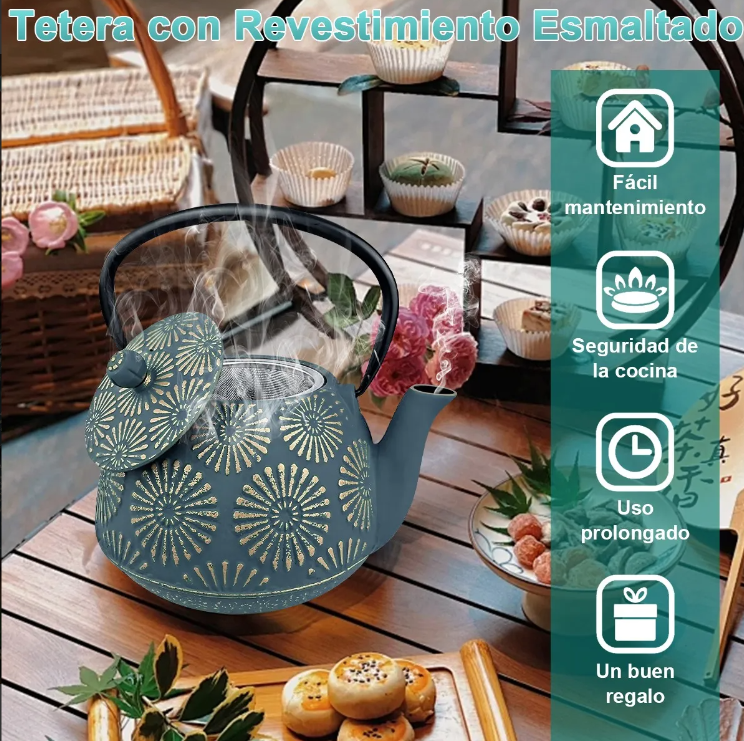 Foto 5 pulgar | Tetera Japonesa De Hierro Fundido Con Filtro Xtellar
