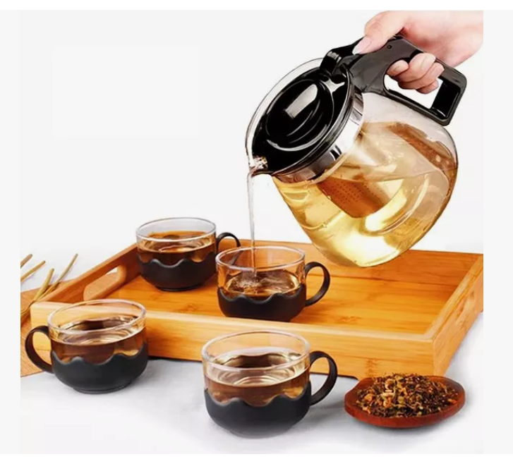 Tetera Xtellar + Taza + Portavasos + Filtro Infusor Juego 10 Piezas
