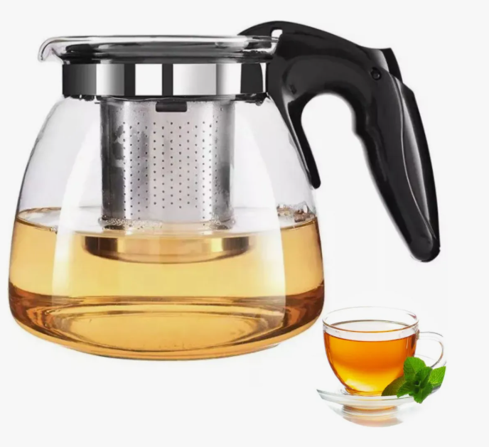 Tetera Xtellar De Vidrio 1100 Ml Resistente Al Calor Filtro De Acero