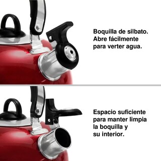 Foto 3 | Tetera Silbadora Para Café De Acero Inoxidable Eo Safe Imports Esi-19454 Rojo