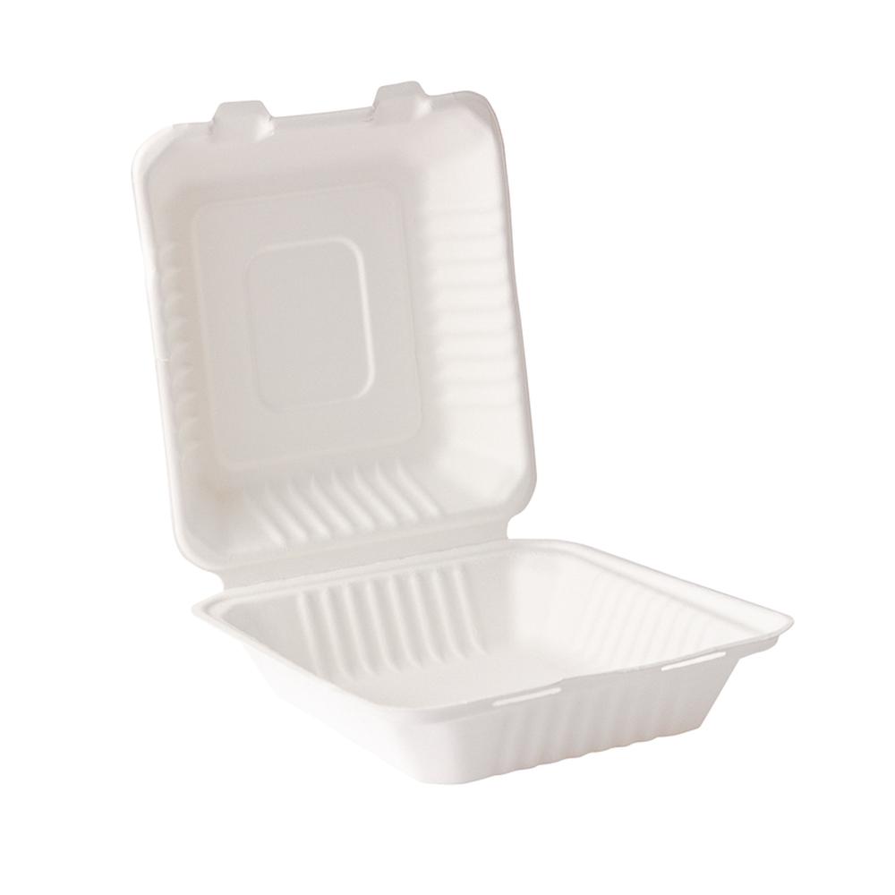 Foto 1 | Contenedor Almeja 8x8cm Liso Desechable Biodegradable 200 Pz