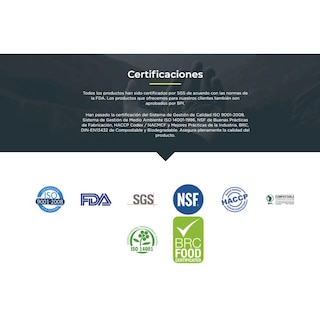 Foto 5 | Contenedor Almeja 8x8cm Liso Desechable Biodegradable 200 Pz