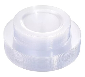 Foto 1 | Platos Desechables Elegantes Redondos Transparentes 50 Piezas