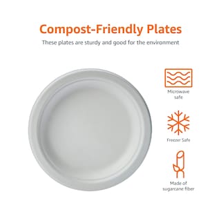 Foto 3 | Platos Compostables 25 cm 500 Piezas - Venta Internacional