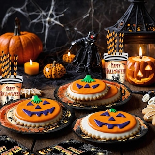 Foto 4 | Platos y Servilletas de Papel para Halloween Avezano 192 Unidades - Venta Internacional