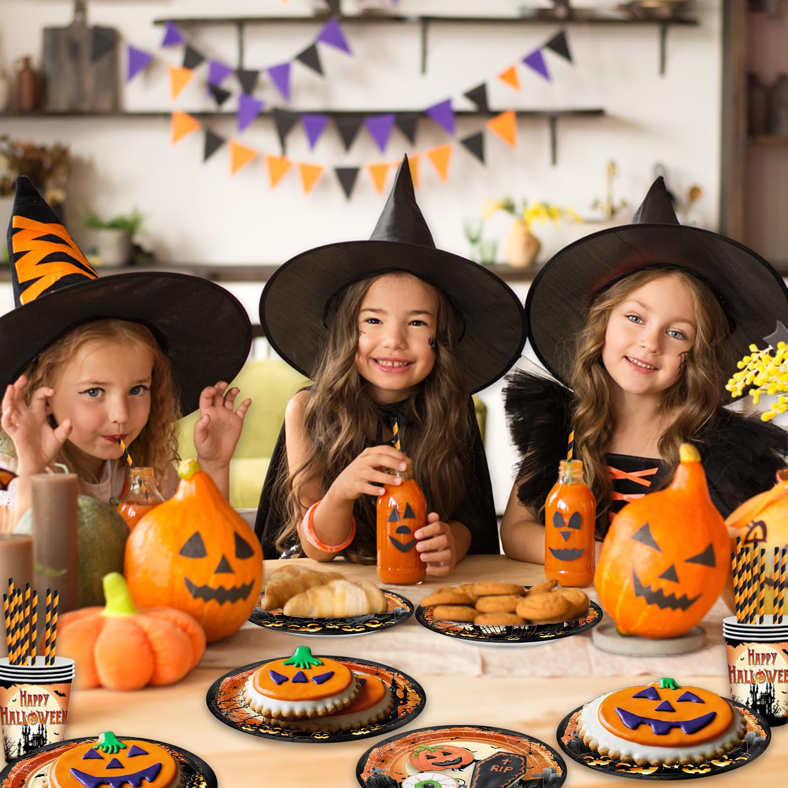 Foto 6 pulgar | Platos y Servilletas de Papel para Halloween Avezano 192 Unidades - Venta Internacional