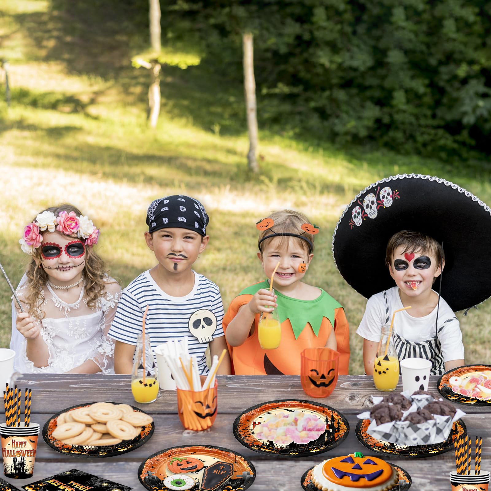 Foto 8 pulgar | Platos y Servilletas de Papel para Halloween Avezano 192 Unidades - Venta Internacional