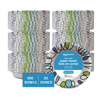Foto 1 | Cuencos De Papel Amazon Basics Ultra, 600 Ml, Desechables, 300 Unidades - Venta Internacional.