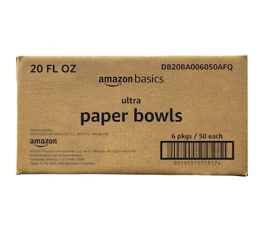 Foto 4 | Cuencos De Papel Amazon Basics Ultra, 600 Ml, Desechables, 300 Unidades - Venta Internacional.