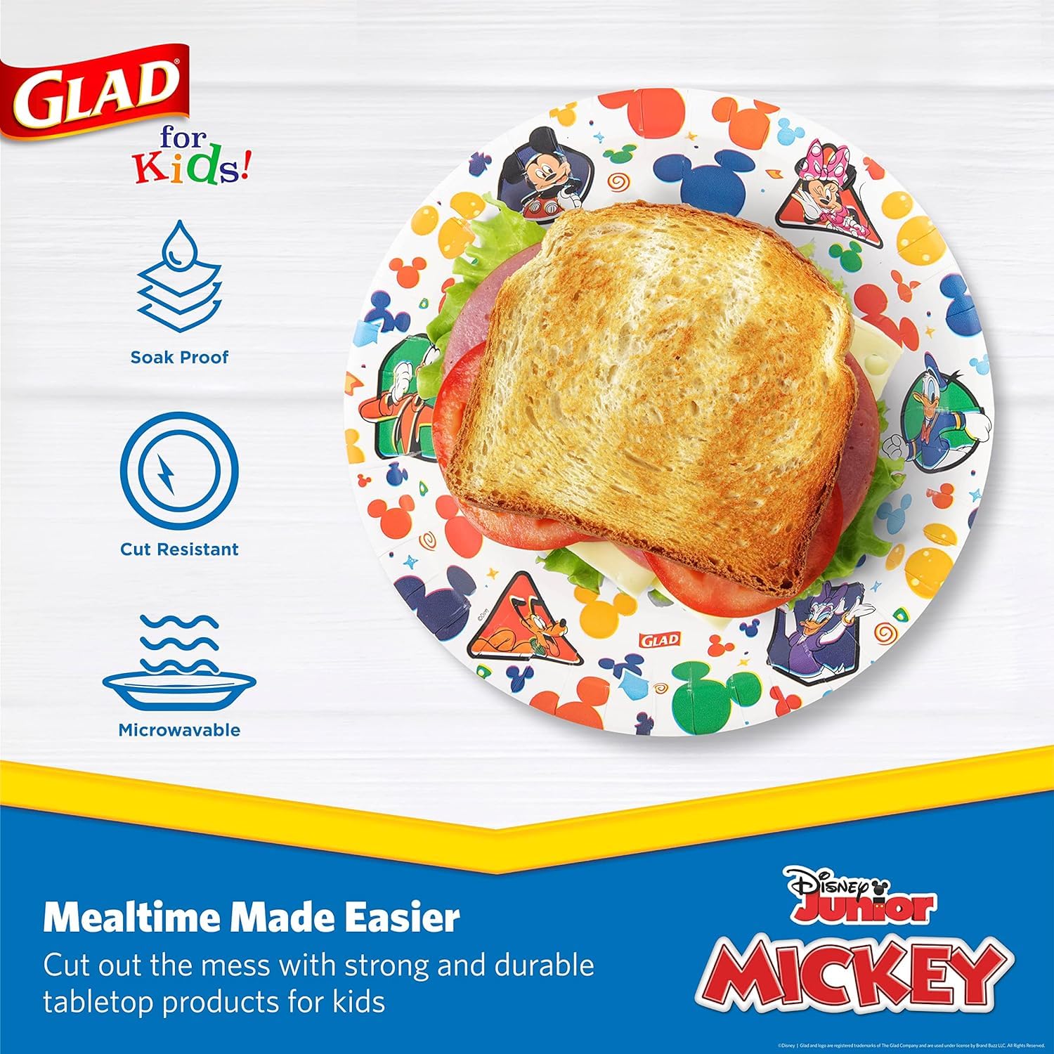 Foto 4 pulgar | Platos De Papel Glad For Kids Disney Mickey And Friends, 21 Cm - Venta Internacional.