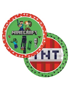 Foto 1 | Set De Platos De Fiesta Procos Minecraft 8 Unidades De 23 Cm De Diámetro - Venta Internacional.
