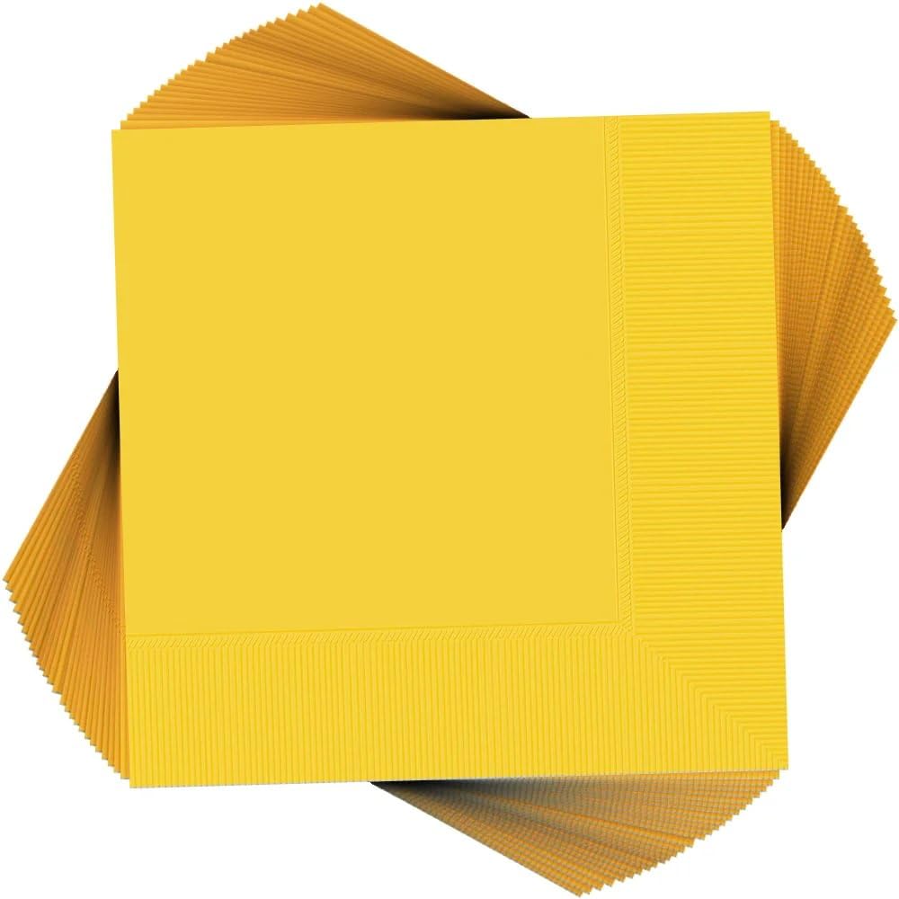 Foto 2 pulgar | Servilletas Amscan Big Party Pack Luncheon, 33 X 33 Cm, 125 Unidades, Color Amarillo - Venta Internacional.